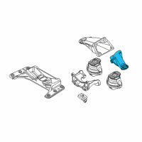 OEM 2005 BMW 545i Engine Mount Bracket Left Diagram - 22-11-6-761-113