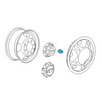 OEM 2022 Chevrolet Silverado 3500 HD Wheel Nut Cap Diagram - 9598895