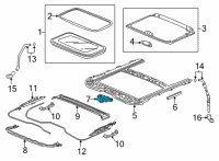 OEM 2021 Acura TLX Motor Assembly, Sunroof Diagram - 70450-TGV-A01