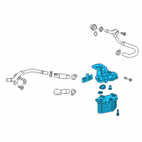 OEM Cadillac CT6 Oil Cooler Assembly Diagram - 12699381