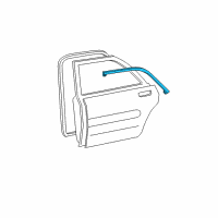 OEM 2000 Chevrolet Malibu Weatherstrip Asm-Rear Side Door Upper Auxiliary Diagram - 22711075