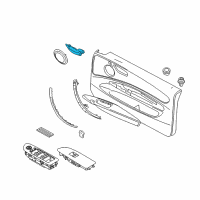 OEM BMW Trim, Inside Doorhandle, Grey Poplar, Right Diagram - 51-41-9-140-362