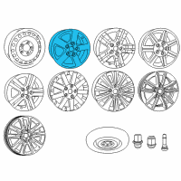 OEM Dodge Journey Aluminum Wheel Diagram - 1AN31PAKAD