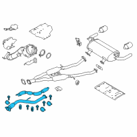 OEM Infiniti Q60 Front Exhaust Tube Assembly Diagram - 20010-4GD0A