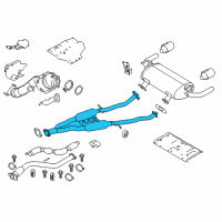 OEM 2019 Infiniti Q50 Exhaust Sub Muffler Assembly Diagram - 20300-4GA2D