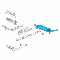 OEM 2004 Saturn Vue Exhaust Muffler Assembly (W/ Exhaust Pipe & Tail Pipe) Diagram - 15898905