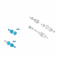 OEM 2009 Pontiac Vibe Boot Kit, Front Wheel Drive Shaft Tri-Pot & Cv Joint Diagram - 19204681