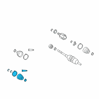 OEM 2009 Pontiac Vibe Boot Kit, Front Wheel Drive Shaft Tri-Pot Joint Diagram - 19204682