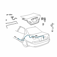 OEM 2000 Toyota Avalon Release Cable Diagram - 64607-AC020