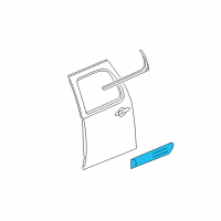 OEM 2010 GMC Yukon XL 2500 Body Side Molding Diagram - 15950534