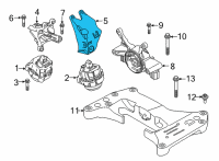 OEM 2018 BMW 530e Engine Mount Bracket Left Diagram - 22-11-6-861-563