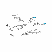 OEM Lexus Baffle Sub Assy, Exhaust Tail Pipe Diagram - 17408-50040