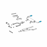 OEM 2004 Lexus SC430 Baffle Sub Assy, Exhaust Tail Pipe Diagram - 17408-50040