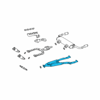 OEM Lexus Exhaust Center Pipe Assembly Diagram - 17420-50200
