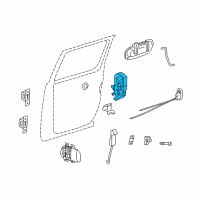 OEM 2009 Dodge Dakota Rear Door Latch Diagram - 55112605AC