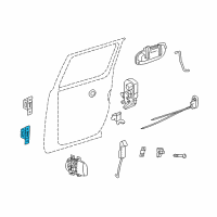 OEM 2007 Dodge Dakota Door Hinge Rear, Rear Right Lower Diagram - 68038056AA