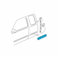 OEM 1991 GMC C1500 Molding, Body Side Lower Rear Diagram - 15740098