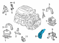 OEM 2022 Acura MDX Bracket, Rear Engine Mounting Diagram - 50610-TYA-A01