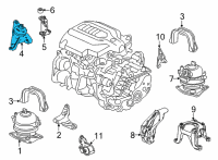 OEM 2022 Acura MDX Mounting Rubber, Engine Side Diagram - 50820-TYA-A01