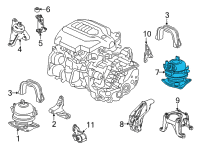 OEM Acura MDX Mounting Rubber, Engine Rear Diagram - 50810-TYA-A01