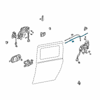 OEM 2000 Honda Odyssey Cable Assembly, Slide Door Lock Diagram - 72672-S0X-A01