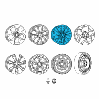 OEM Chrysler Voyager Sparkle Silver Aluminum Wheel Diagram - 5RJ39GSAAA