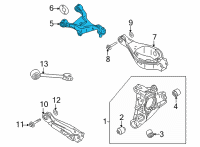 OEM Nissan Rogue Arm Assy-Rear Suspension, Rh Diagram - 55501-6RA0A