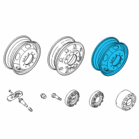 OEM 2018 Ford F-350 Super Duty Wheel, Steel Diagram - 8C3Z-1015-K