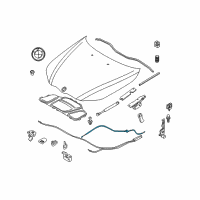 OEM BMW 535i xDrive Rear Bowden Cable Diagram - 51-23-7-184-451