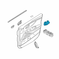 OEM Hyundai Santa Fe Door Inside Handle Assembly, Left Diagram - 82610-S2000-VCS