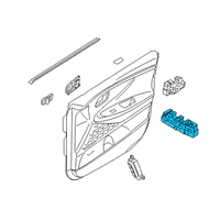 OEM 2020 Hyundai Santa Fe Power Window Assist Switch Assembly Diagram - 93576-S1000-NNB