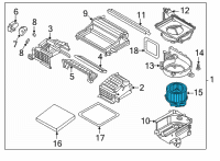 OEM Hyundai Ioniq 5 MOTOR & FAN ASSY-A/C BLOWER Diagram - 97113-GI000