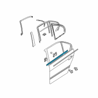 OEM 2002 BMW 530i Moulding, Door, Primed, Rear Left Diagram - 51-13-7-036-707