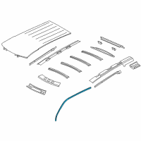 OEM 2000 Pontiac Montana Weatherstrip, Front Side Door Roof Drip Diagram - 19153439