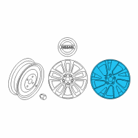 OEM 2018 Nissan Murano 20 Split 5-Spoke Aluminum Alloy Wheel - Pvd Finish (1-Piece) Diagram - 40300-5AA4A