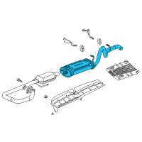 OEM 1998 Jeep Wrangler Exhaust Muffler And Tailpipe Diagram - 52019241