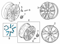 OEM 2019 Honda Accord 19-Inch Wheel Accent Chrome Diagram - 08W19-TVA-100B