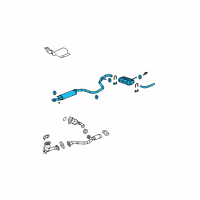 OEM 2007 Chevrolet Malibu Exhaust Muffler Assembly (W/ Exhaust Pipe & Tail Pipe) Diagram - 15217534