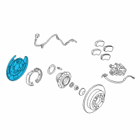 OEM Kia Rear Brake Back Plate Assembly, Left Diagram - 582514D500