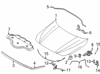 OEM BMW M235i xDrive Gran Coupe BOWDEN CABLE, HOOD, FRONT Diagram - 51-23-7-467-657