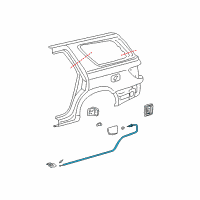 OEM 2003 Toyota Sequoia Cable Sub-Assy, Fuel Lid Lock Control Diagram - 77035-0C011