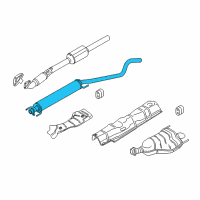 OEM Saturn Astra Exhaust Muffler (W/Exhaust Pipe) Diagram - 13244456