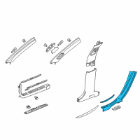 OEM 2019 Cadillac CT6 Lock Pillar Trim Diagram - 84135775