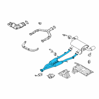 OEM 2014 Infiniti QX50 Exhaust Sub Muffler Assembly Diagram - 20300-1BA0B