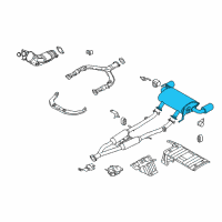 OEM 2011 Infiniti EX35 Exhaust Main Muffler Assembly Diagram - 20100-1BP1A