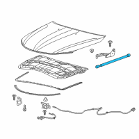 OEM 2017 Chrysler 200 Hood Prop Diagram - 68105153AB