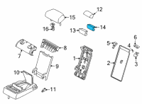 OEM 2022 BMW X6 Foam Insert, Armrest, Center Diagram - 52-20-7-443-428