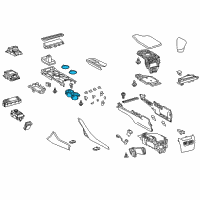 OEM 2015 Lexus RC F Instrument Panel Cup Holder Assembly Diagram - 55620-24070