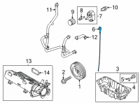 OEM Ford Escape Dipstick Diagram - JX6Z-6750-F