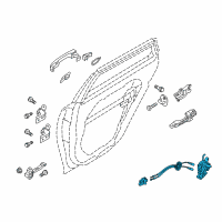 OEM 2018 Kia Optima Rear Door Latch & Actuator Assembly, Left Diagram - 81410D4000